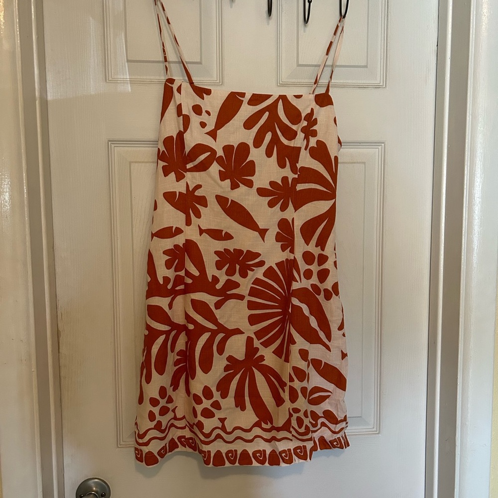 Lost + Wander Red and White Floral Dress